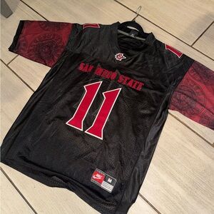 Nike Black and Red San Diego State Jersey